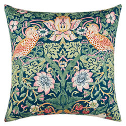 Morris & Co Strawberry Thief Cushion Bright